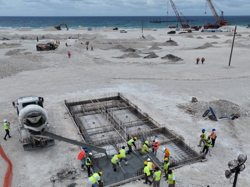 Celebration Key construction empowers Grand Bahamian workforce: Over 85% of contracted companies working on site hail from Grand Bahama  (Image at LateCruiseNews.com - May 2024)